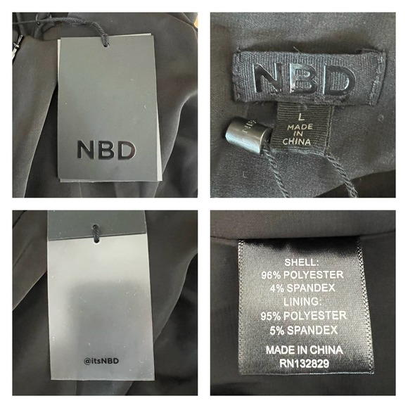 NBD Charlise Black Twisted Cut Out Maxi Gown Size L High Slit Long Dress Revolve - Picture 3 of 8